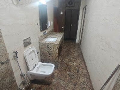 Attached marble bathroom at Shri Shiv Krishna Dham, Vrindavan