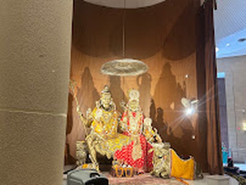 Radha Krishna deity shrine inside the temple at Shri Shiv Krishna Dham, Vrindavan